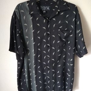 Nat Nast 100% Silk Bowling Short Sleeve Shirt Mens Large